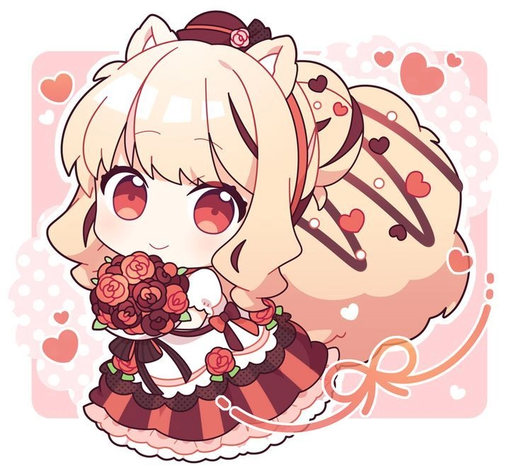 Tận hưởng vẻ đẹp chibi valentine illustration art dễ thương ngọt ngào