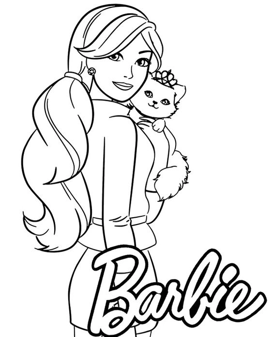 Vẽ nên những hình đáng yêu với tranh tô màu barbie cute