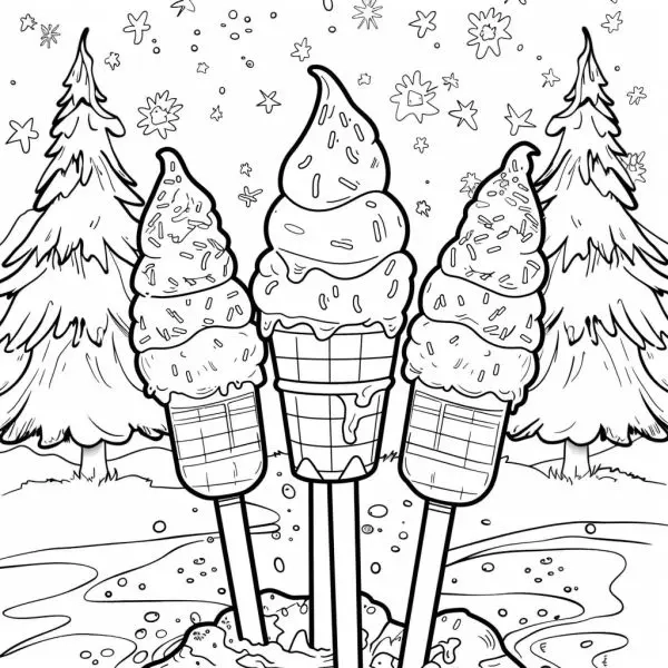 Tô màu thú vị cùng tranh tô màu que kem cute