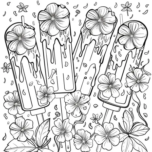 Sáng tạo vui nhộn với tranh tô màu cây kem dễ thương