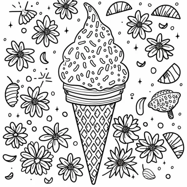 Khám phá vui nhộn với tranh tô màu cây kem khổng lồ
