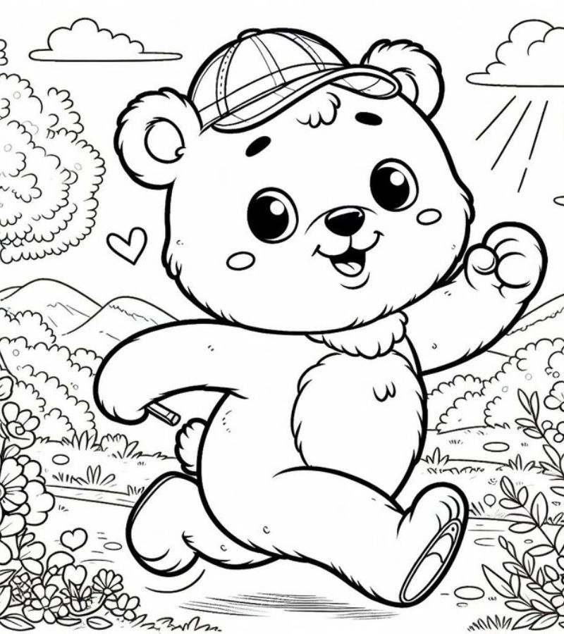 Thỏa sức vẽ tranh tô màu con gấu dễ thương