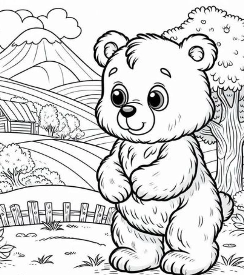 Khám phá tranh tô màu con gấu bông xinh