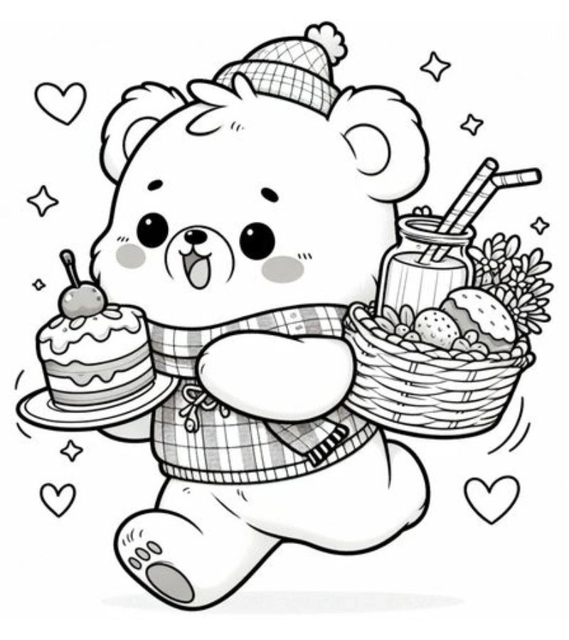 Giúp bé sáng tạo với tranh tô màu con gấu