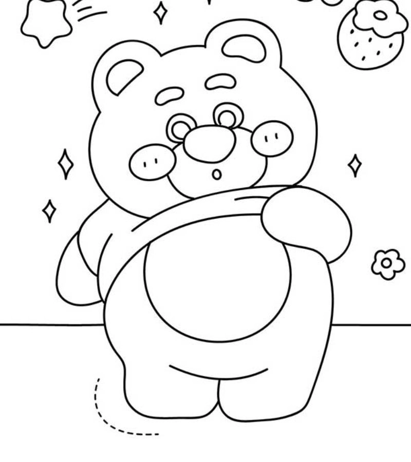 Tận hưởng tranh tô màu con gấu Bắc Cực dễ thương