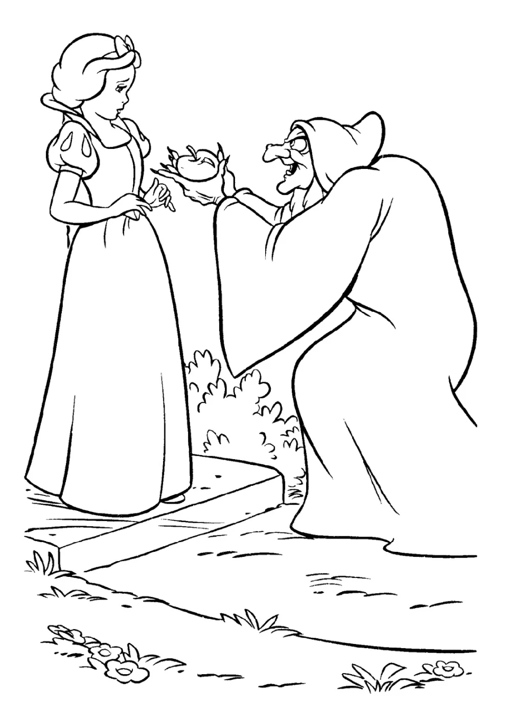 Khám phá bộ tranh tô màu bạch tuyết đẹp mắt cho bé