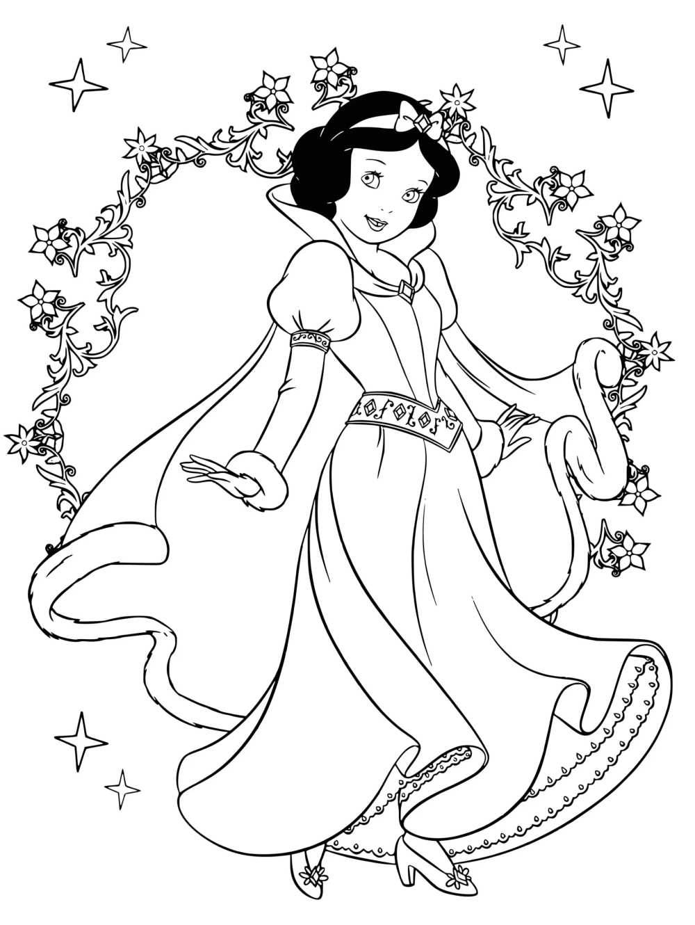 Tô màu hạnh phúc bên tranh tô màu bạch tuyết và hoàng tử