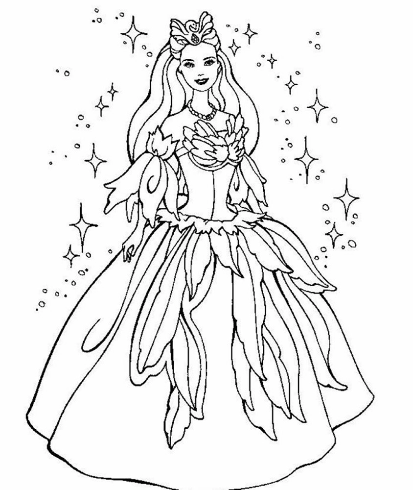 Tạo niềm vui cho bé qua tranh tô màu barbie công chúa