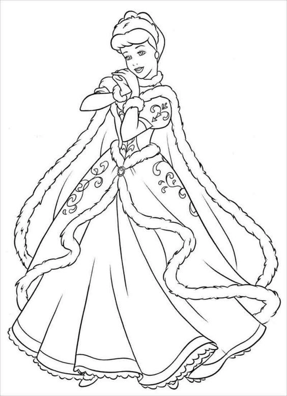 Tô màu tranh tô màu công chúa lọ lem cùng hoàng tử đáng yêu