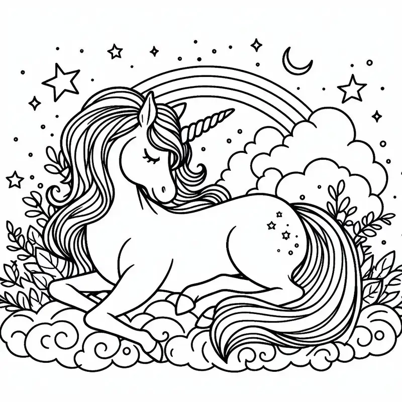 Sáng tạo nghệ thuật với tranh tô màu ngựa unicorn