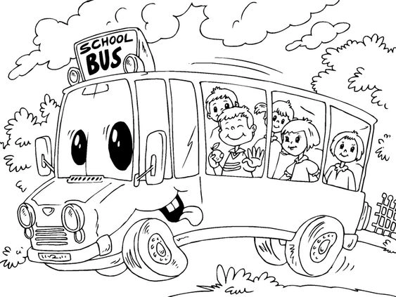 Bé học tô tranh tô màu xe bus đơn giản dễ dàng