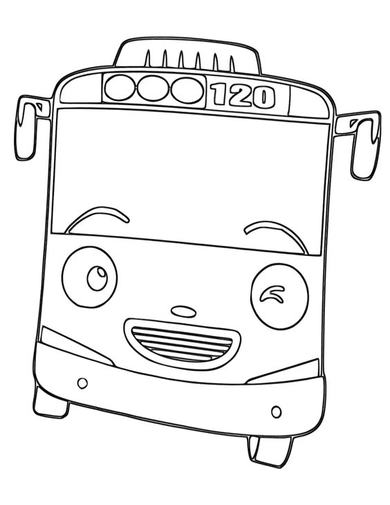 Tô tranh tô màu xe bus dễ thương hấp dẫn bé