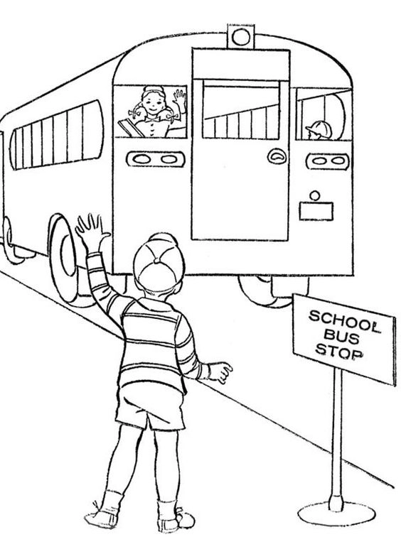 Bé vui chơi với tranh tô màu xe bus cho bé