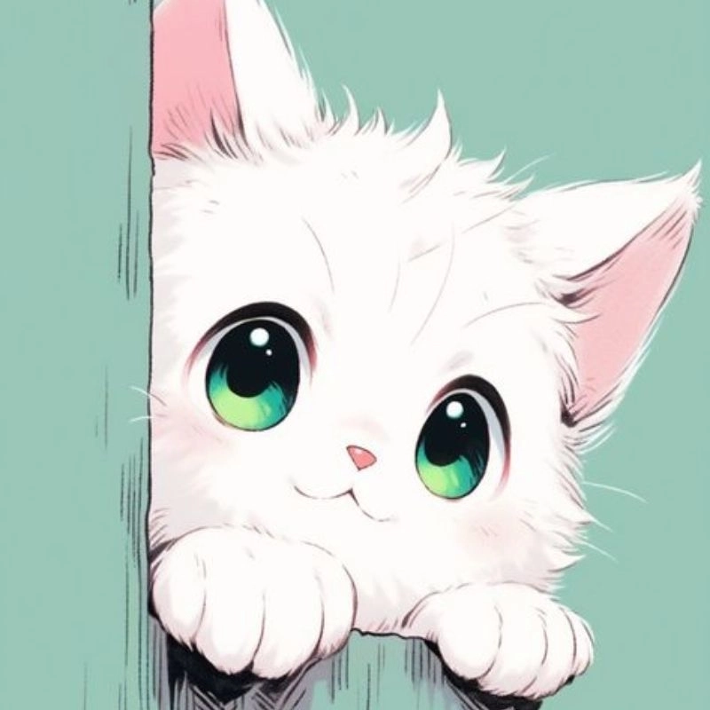 Ảnh avatar mèo chibi cute ngố tàu cuốn hút