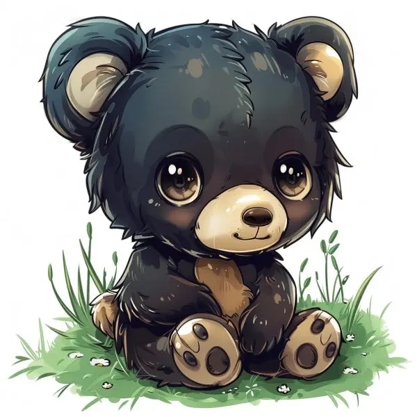 Gấu chibi dễ thương ngây thơ đáng yêu