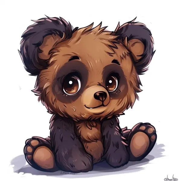 Hình gấu chibi cute lông xù đáng yêu