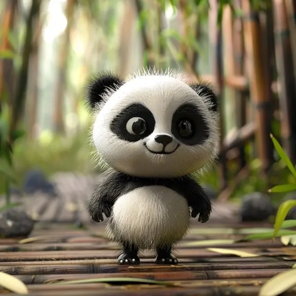 Hình chibi gấu dễ thương lông xù cuốn hút