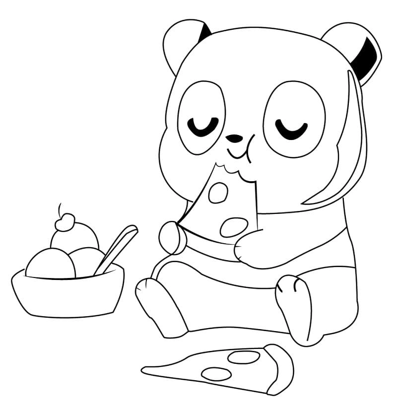 Hình tô màu gấu trúc đen trắng dễ thương