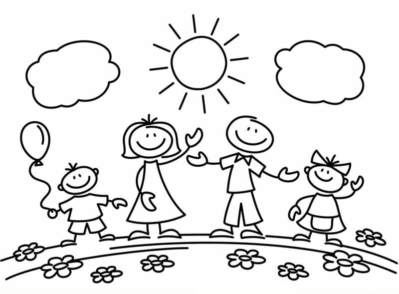 Tranh tô màu chủ điểm bản thân đáng yêu