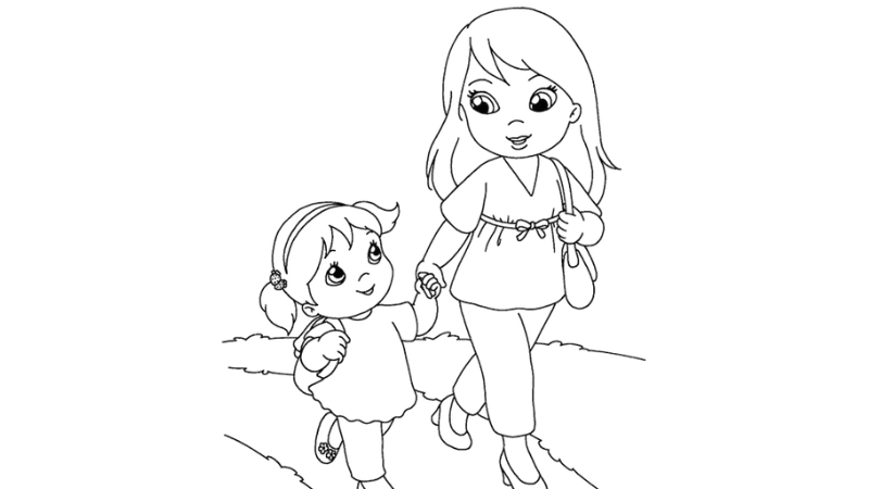 Tranh rỗng tô màu chủ đề bản thân dễ thương