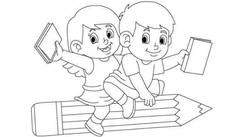 Tranh to màu chủ đề bản thân vui vẻ giáo dục