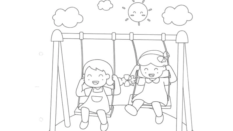 Tranh tô màu chủ điểm bản thân giáo dục vui