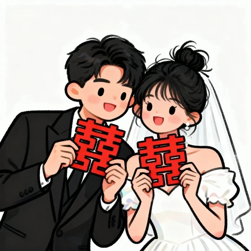 Bộ chibi dâu rể lãng mạn dành cho những cặp đôi yêu nhau