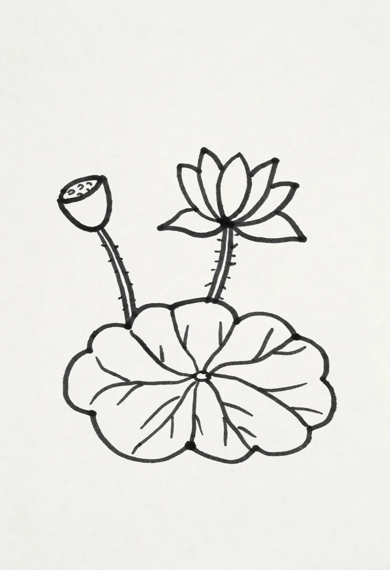 Tranh tô màu hoa sen là những bức tranh đen trắng mô tả hình ảnh hoa sen
