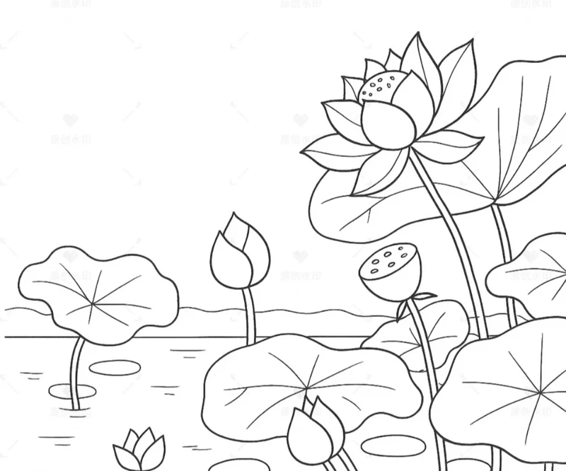 Bé tập tô với tranh tô màu hoa sen cartoon cực vui nhộn